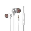 Tessco CH-233 Digital Stereo in-Ear Wired Metal Universal Earphones Stereo Bass Noise Canceling Sport Headsets with Mic & Volume Control (Silver)...