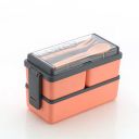 TEX-RO 3 Compartment Lunch Box for Office Men and Lunch Box for Kids, Microwave Safe Lunch Boxes (Pack of 1, Orange&Grey, Plastic), 1400 Milliliter...