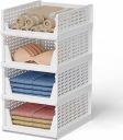 TEX-RO Complete Clothes Organization Set: Storage Rack, Cupboard For Clothes, Storage Box For Clothes, Drawer Organizer (Pack Of 3, Large, Plastic)...