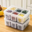 TEX-RO Fridge Storage Boxes Freezer Storage Containers, Container for Kitchen Storage Set, Storage in Kitchen, Vegetable Storage, Draining Crisper Refrigerator Food Box (1)...