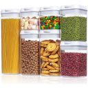 TEX-RO Kitchen Containers Set, Air Tight Container For Kitchen Storage Set, Kitchen Accessories Items & Storage (White, Set Of 8),Polyethylene Terephthalate (PET);Polypropylene;(ABS)...