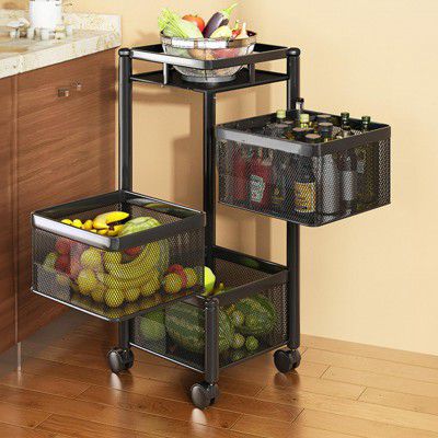 TEX-RO Kitchen Square Organizer Trolley | Layer 3