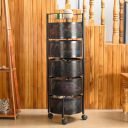 TEX-RO Kitchen Trolley with Wheels, Kitchen Organizer Items and Storage Solutions for Squre Kitchen Organizer and Kitchen Accessories Items (Round,Layer 5)...