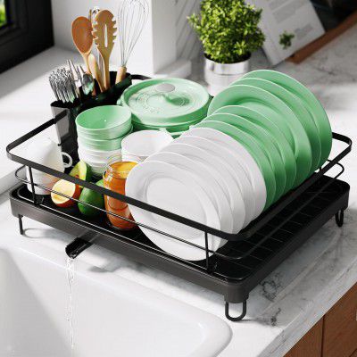 TEX-RO Utensils Drying Rack|Dish Drying Rack with Drainer Tray