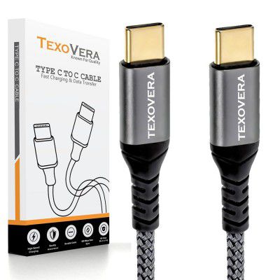 TexoVera 65W 3A Fast Charging 1m Type C Cable