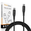 TexoVera Unbreakable 30W 3A Fast Charging 1m Braided Type C Cable for Smartphones, Tablets, Laptops...