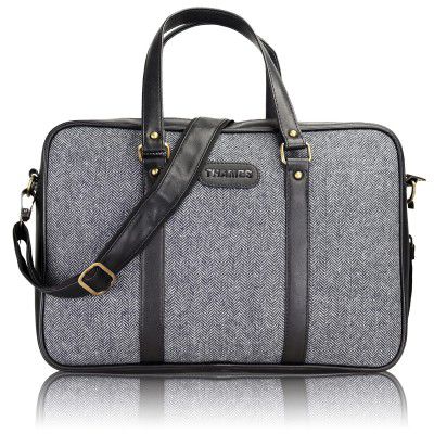 THAMES PU Leather Laptop Messenger Bag Adjustable and Detachable Strap Office Executive Bags Briefcase for 14 Inch/ 15.6 Inch Laptop MacBook | Water Resistant Laptop Sleeve/Cover (Brown)