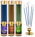 The Aroma Factory Lavender,Sandalwood Chandan & Green Apple Agarbatti for Pooja (Bottle Pack of 3x100g)...