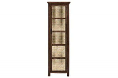The Attic Arkansas Multipurpose Cabinet for Bedroom, Living Room, Study Bar - Solid Wood Bookshelf/Kitchen Cabinet With Cane - Walnut Matte Finish