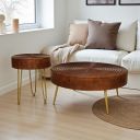 The Attic Jessie Coffee Table, Coffee Table for Living Room, Solid Wood Centre Table, Honey Matt Finish...