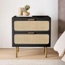 The Attic Lisbon Bedside|Black Matt Finish...