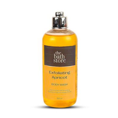 The Bath Store Exfoliating Apricot Body Wash Shower Gel | Exfoliating Body Wash For Dry Skin & Oily Skin | Liquid Soap For Bath - 300ml