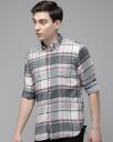 THE BEAR HOUSE Men Checks Slim Fit Shirt...