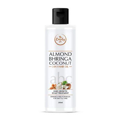 The Beauty Co. Almond Bhringa Coconut 3-in-1 Hair Oil, 200 ml | ABC Hair Oil | Control Hair Fall | Reduce Dandruff | Hair Growth Oil