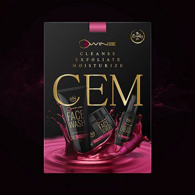 The Beauty Co. D’wine CEM Kit (Cleanse-Exfoliate-Moisturize) (Combo of 3)