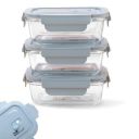 The Better Home Borosilicate Glass Lunch Box Set Of 3 (410 ml each)  (Blue)...