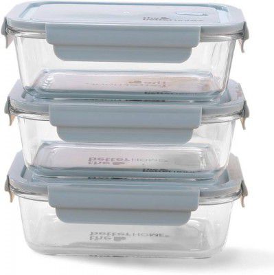 The Better Home Glass Utility Container - 1040 ml  (Pack of 3, Blue)