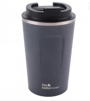 The Better Home Insulated Coffee Mug with Lid |Travel 380 ml Flask (Blue, Steel)