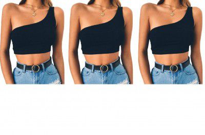 THE BLAZZE Women's Sleeveless Crop Tops Sexy Strappy Tees