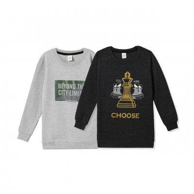 The Boo Boo Club Full Sleeve Printed Boy's Sweatshirt Sweater Pack of 2