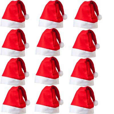 The Butterfly Store Christmas Cap for Adults, Santa Claus Cap Red Color (12)