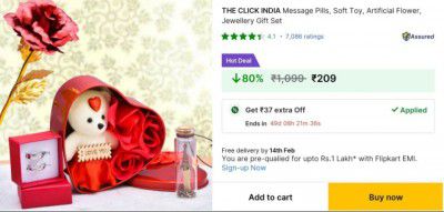 THE CLICK INDIA Message Pills, Soft Toy, Artificial Flower, Jewellery Gift Set