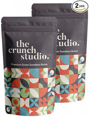 The Crunch Studio – Premium Green Seedless Raisins 500gm -Pack of 2