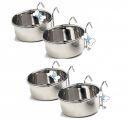THE DDS STORE Stainless Steel Hanging Bowl Bird Food Feeding Dish Water Seed Feeder for Parrot Macaw African Greys Budgies Parakeet Cockatiels Conure Lovebirds ...