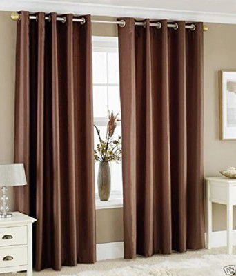 The Decor Hub Faux Texture Pro Solid Insulated Grommet Curtains/Drapes for Bedroom/Living Room Long Door - 9 feet - 1 Panel, Brown