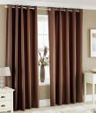 The Decor Hub Faux Texture Pro Solid Insulated Grommet Curtains/Drapes for Bedroom/Living Room Long Door - 9 feet - 1 Panel, Brown...