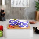 The Earth Store Blue Moroccan Ceramic Dip Bowl for Serving Chutney,Pickle,Small Sauce Bowl for Kitchen Dining Table, Restaurant, Hotel (Set of 2)...