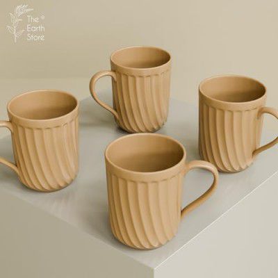 The Earth Store Ceramic Coffee Mug Set of 4, 350ML 