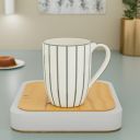 The Earth Store Classic Grey Stripe Coffee Mug - 400ml (Set of 1)...