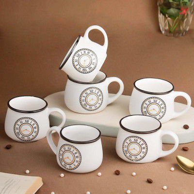 The Earth Store Cup O'clock Cup Set of 6 for Tea-200ml Each Capacity 