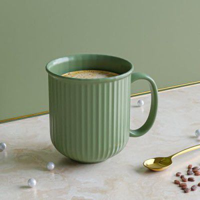 The Earth Store Green Fringe Coffee Mug 350ML | Ceramic Tea Mug | Dishwasher & Microwave Safe | Perfect for Christmas Gift | New Year Gift | Birthday Gift Set of 1