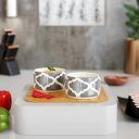 The Earth Store Grey Moroccan Ceramic Dip Bowl for Serving Chutney,Pickle,Small Sauce Bowl for Kitchen Dining Table, Restaurant, Hotel (Set of 2)...
