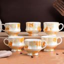 The Earth Store Handcrafted Ceramic Flicker Zest Microwave Safe Cups | Set of 6 ...