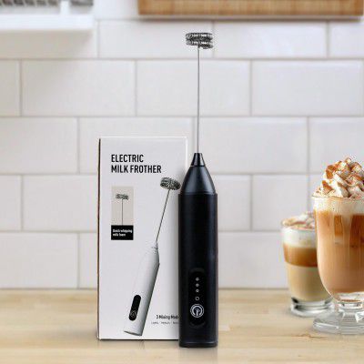 The Earth Store Handheld USB Frother Electric Rechargeable Coffee Frother | 3 Speed & Type C Charging Milk Frother