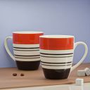 The Earth Store Orange Ring Coffee Mug Set of 2 to Gift to Best Friends, Coffee Mugs,Microwave Safe Ceramic Mugs,(280 ml Each)...