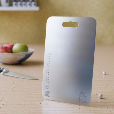 The Earth Store Stainless Steel Chopping Board for Kitchen 31 X 21 CM