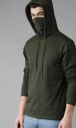 The Fashionplus Solid Men Hooded Neck Dark Green T-Shirt...