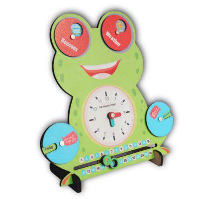 The Funny Mind 6 Activities Smiley Calendar Board Wooden Toy for Preschool Kids, Toddlers, and Babies Learning | Multiactivity Educational Toy| Montessori Activity Toy for Boys and Girls