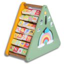 The Funny Mind 7 in 1 Wooden Activity Triangle for Kids and Toddlers, Learning Toy with Abacus, 4 Gear Fidget Spinner, Clock, Weather, Small and Capital Alphabets, Rainbow, Butterfly, and Weather...