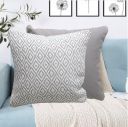 The Furnishers Grey 20x20 Inch Reversible Pack of 2 Cotton Argyle Weaved Throw Pillow Covers for Couch Sofa Bed Home Decoration Restaurant | Size 50 x 50 cm...
