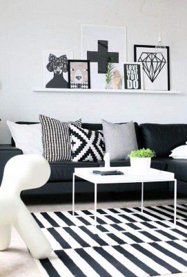 THE HOME TALK Weaved Cotton Carpets | Tribal Contemporary Decorators (Black White, 4x6 Feet)