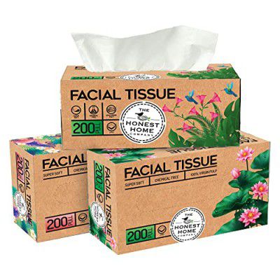 The Honest Home Company 2 Ply Soft Facial Tissues - 600 Pulls, Pack Of 3