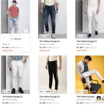 The Indian Garage Co Jeans Men's Jeans start at Rs.379