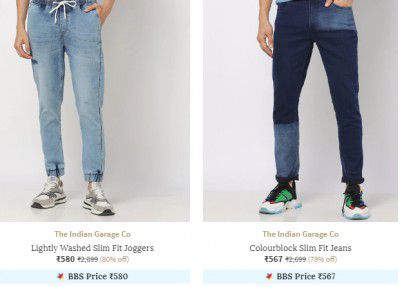 Ajio : The Indian Garage Co Mens Jeans Upto 81% Off
