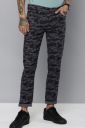 The Indian Garage Co Men Charcoal Grey Camouflage Printed Slim Fit Chinosa...