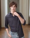 THE INDIAN GARAGE CO Men Checked Slim Fit Shirt with Patch Pocket...